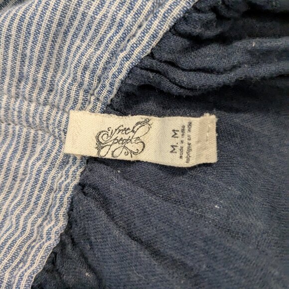 Free People Blue and White Thin Stripe Tunic - Medium - Picture 2 of 8